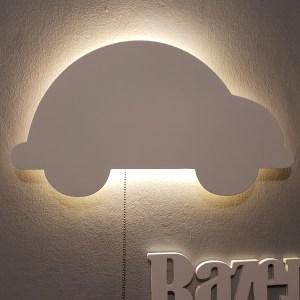Detské LED svetielko do izby / lampička na stenu - autíčko