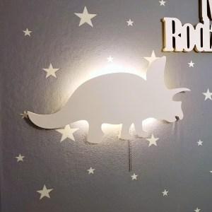 Detské svetielko do izby / lampička na stenu - DINO triceratops
