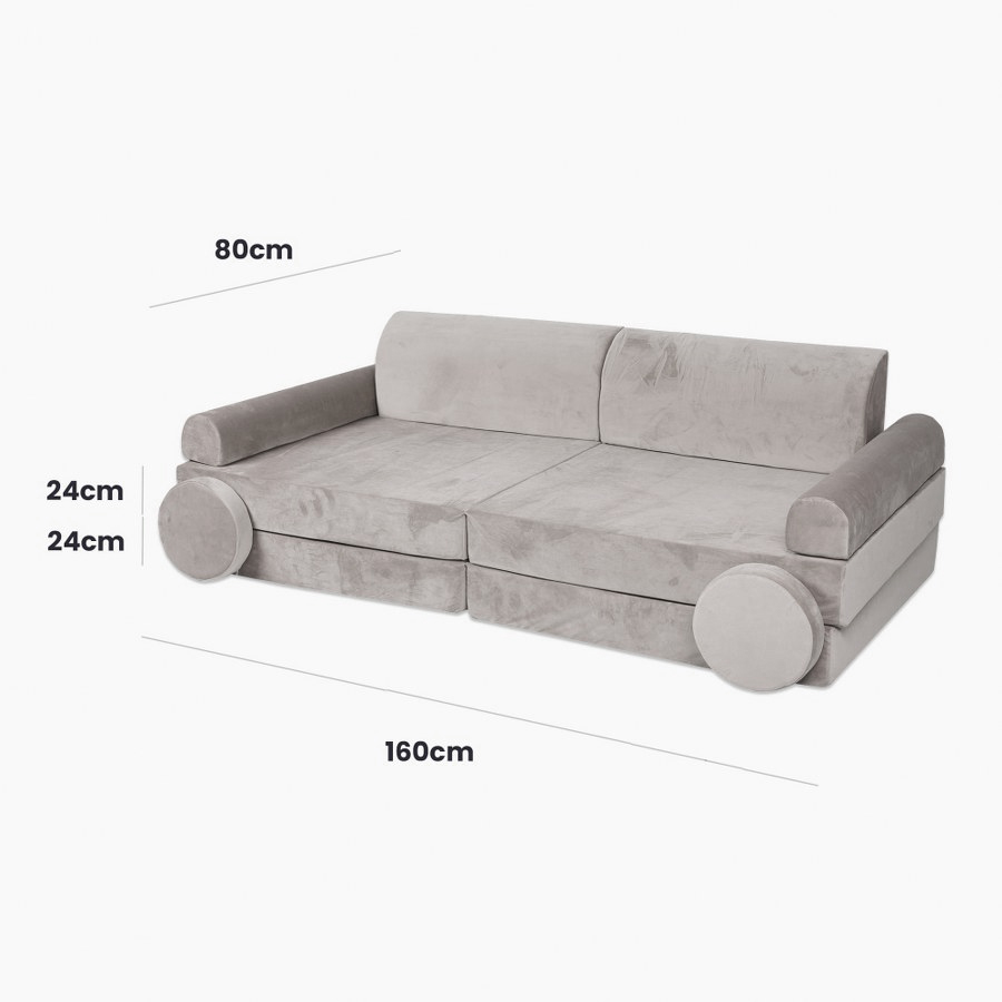 Veľký skladací penový bunker / detské ihrisko / pohovka - SOFA premium GRAY