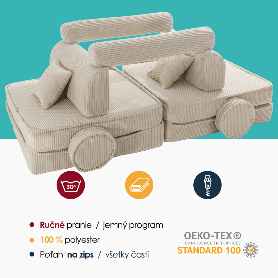 Veľký skladací penový bunker / detské ihrisko / pohovka - SOFA premium