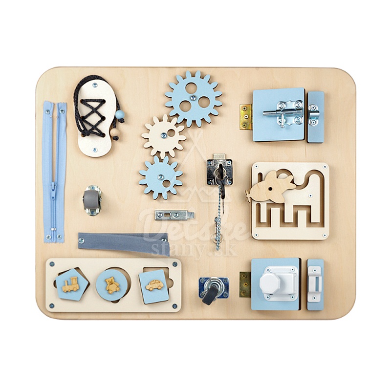 Montessori tabuľa (activity board) pre deti - MIDI SMART - modrá