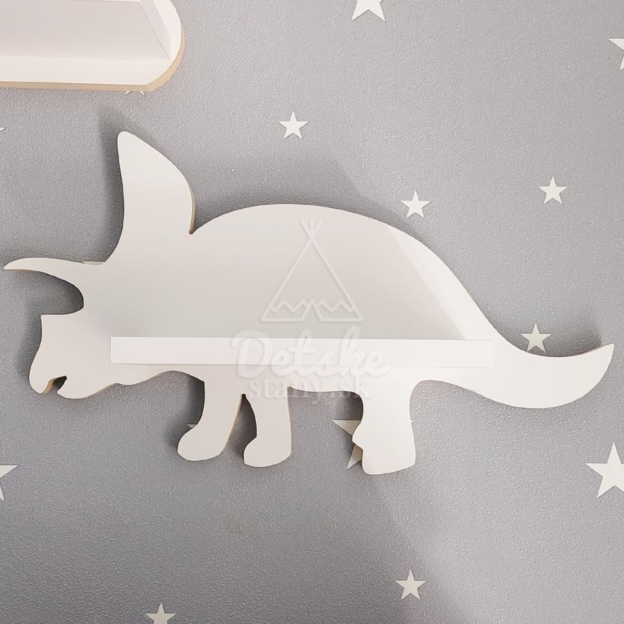 Drevená detská polička DINO - model Triceratops