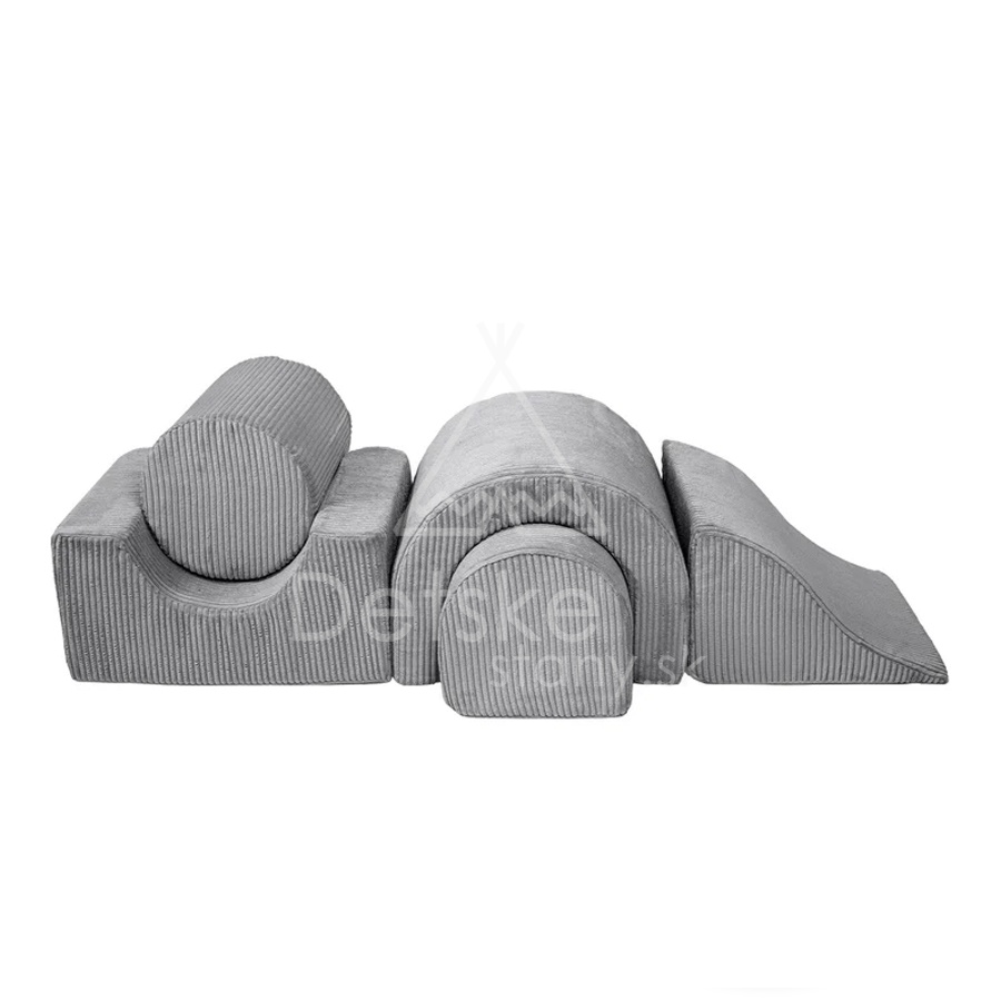 Penová hracia zostava BABY / 5 blokov na cvičenie - Corduroy Estetic GRAY