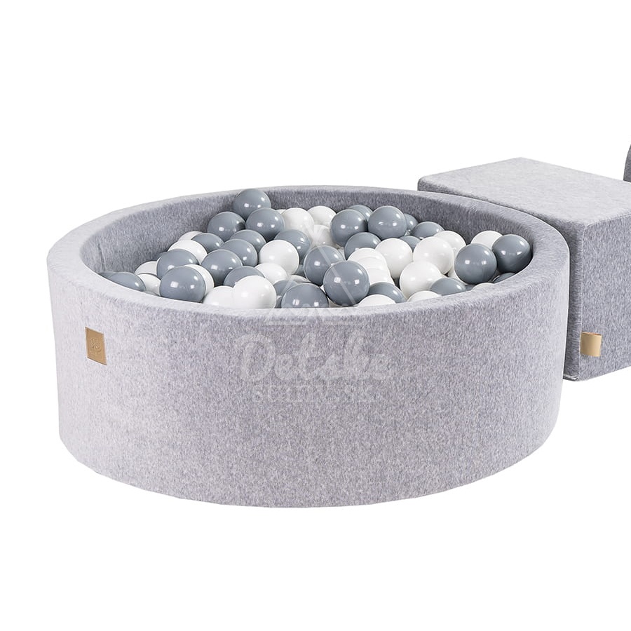 Penová hracia zostava so suchým bazénom MeowBaby® model KR3L (grey) s guličkami 200 ks