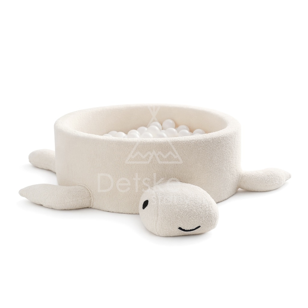 Detský suchý bazén Turtle EXCLUSIVE Boucle s guličkami 200 ks (ø 90cm) soft BEIGE