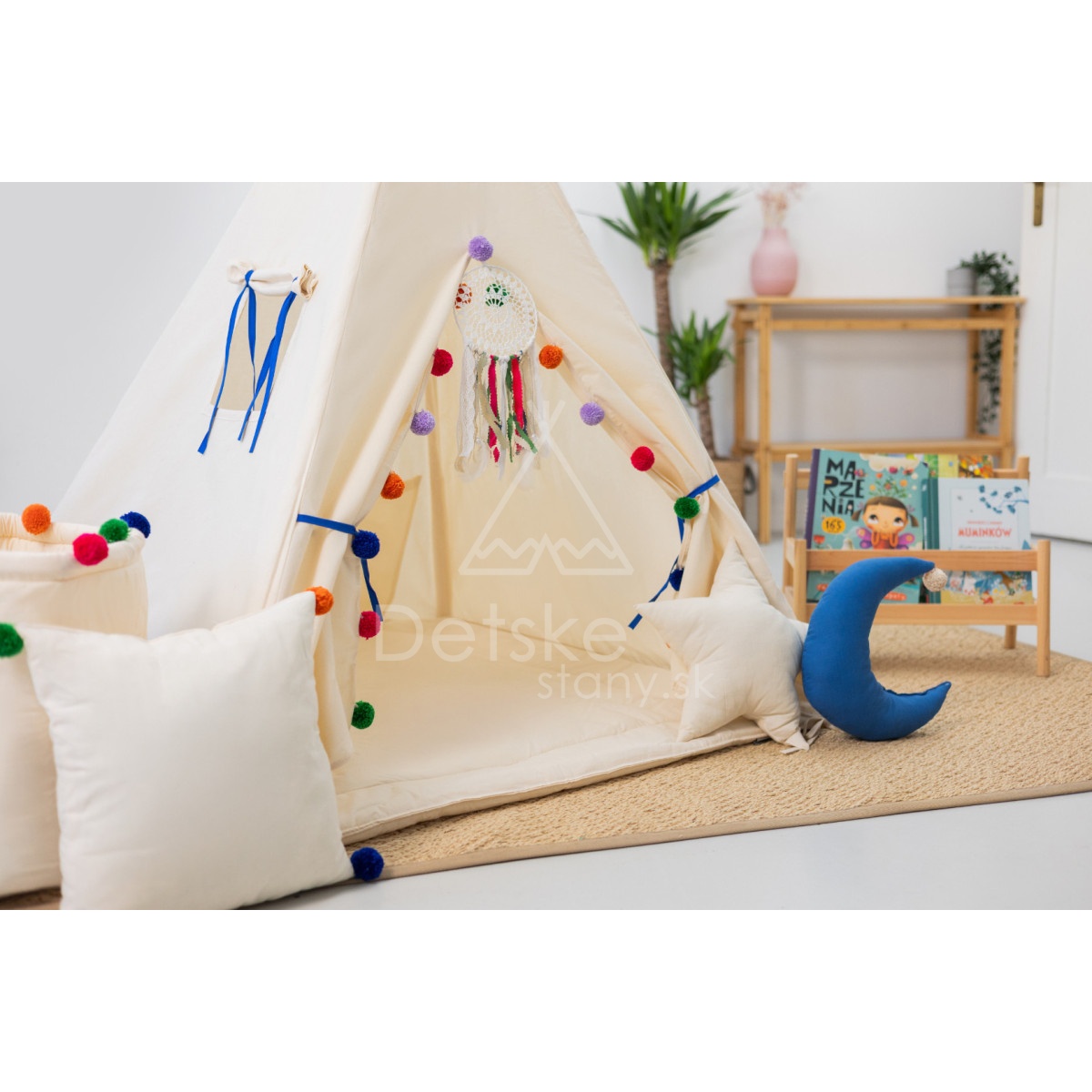 Teepee stan pre deti set s príslušenstvom - Samba pompoms