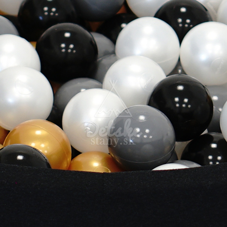 Detský suchý bazén ELEGANCE grafit (90x40cm) + 250 loptičiek - biele, čierne, perleťové, šedé, zlaté