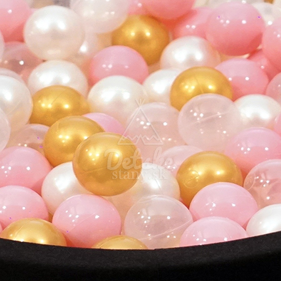 Detský suchý bazén ELEGANCE grafit (90x40cm) + 250 loptičiek - perleťové, ružové, priehľadné, zlaté