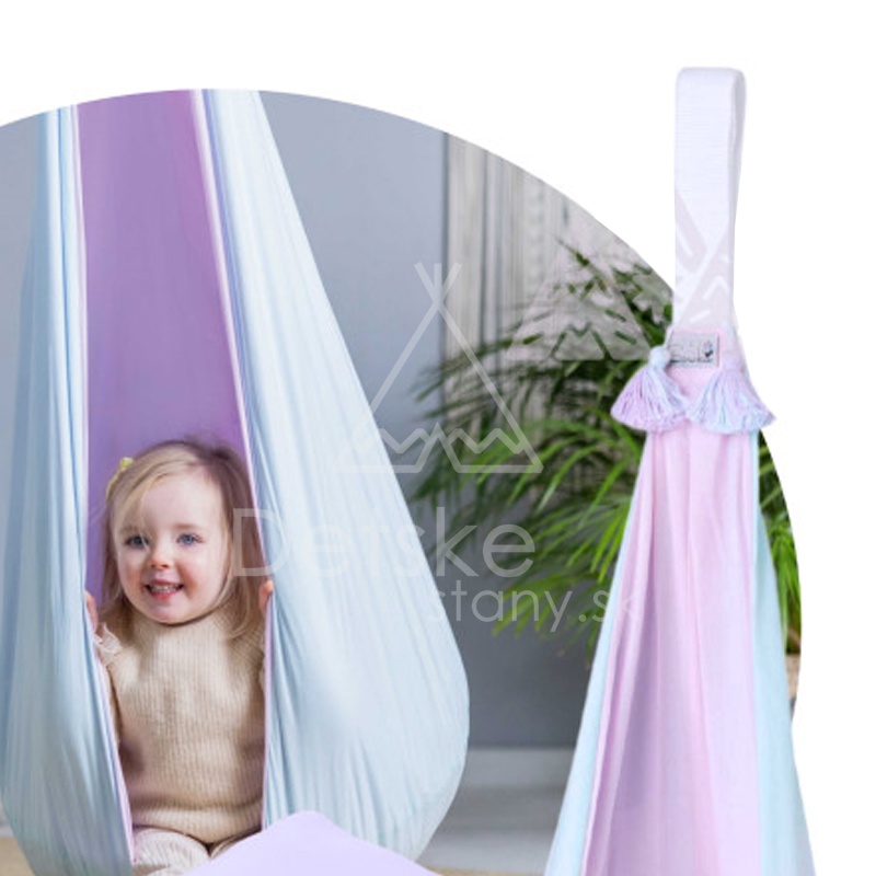 Závesná hojdačka látková - hojdacia kvapka - laliový sen