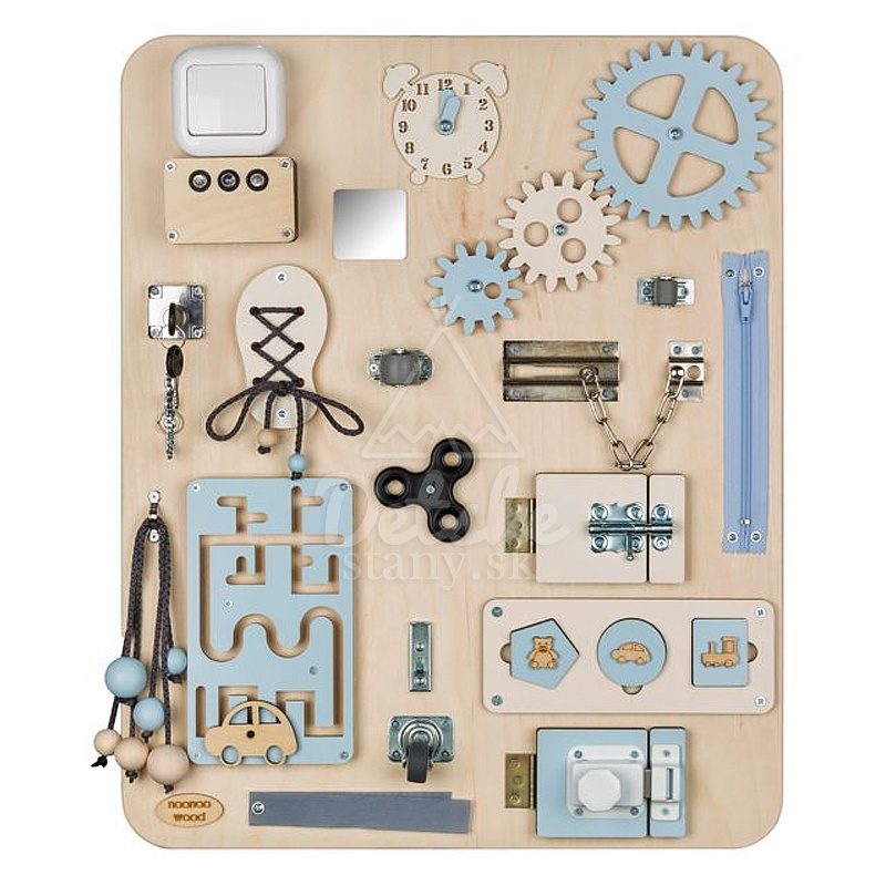 Montessori tabuľa (activity board) pre deti - MAXI - modrá