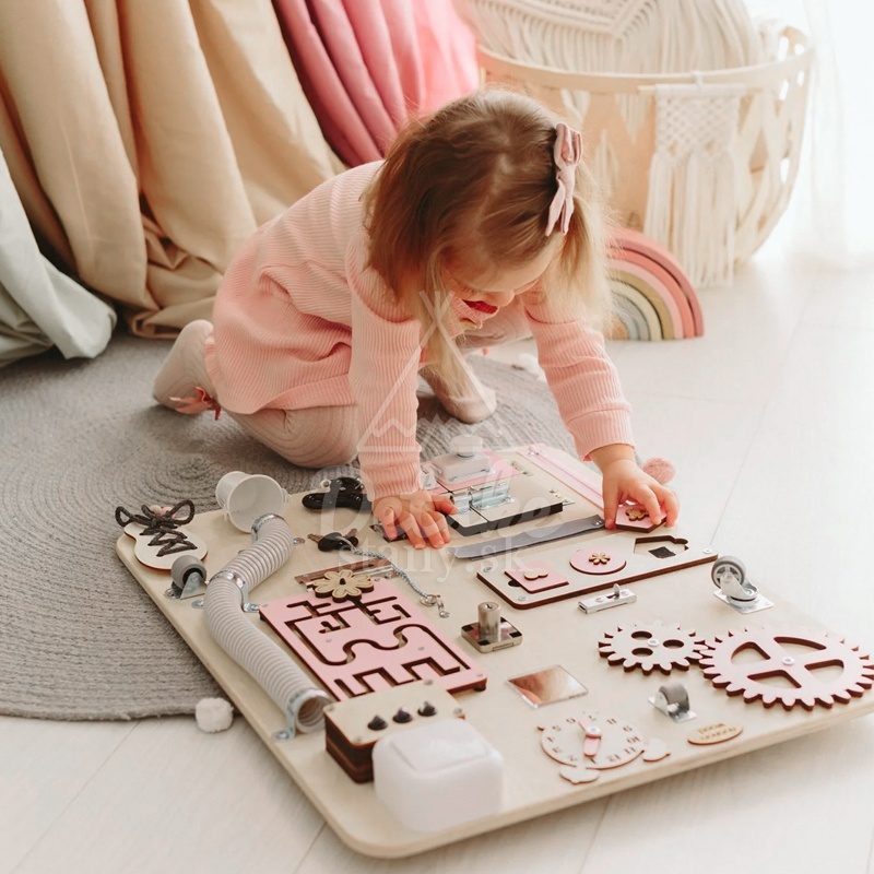 Montessori tabuľa - MAXI s rúrou - ružová + MENO dieťaťa (10€)
