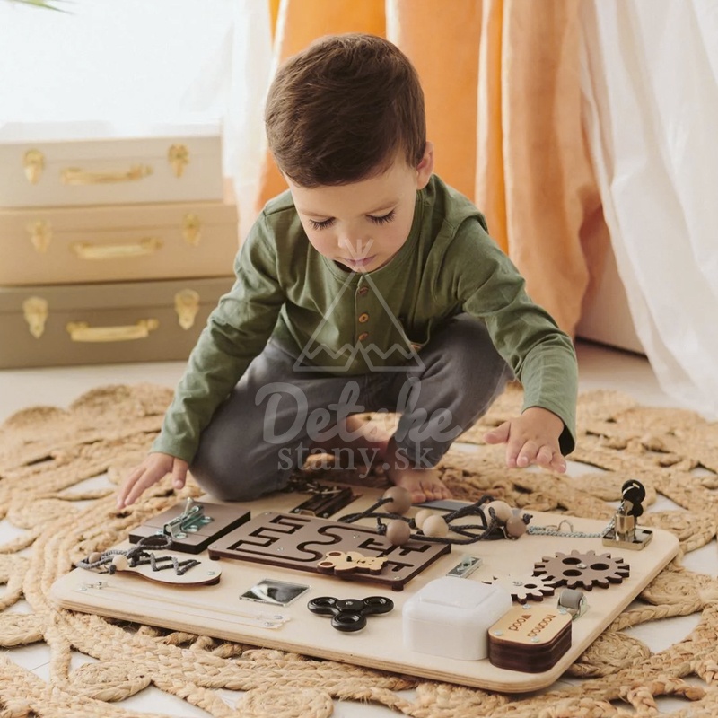 Montessori tabuľa (activity board) pre deti - MIDI - nature