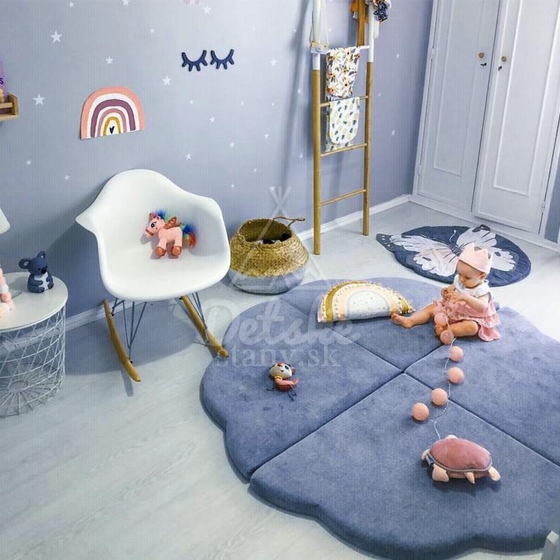 Detská podložka na hranie MeowBaby® 160 x 160 cm obláčik - modrosivá