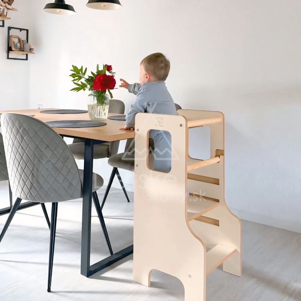 Učiaca veža MDF | Wooden MeowBaby® Kitchen Helper - Pink