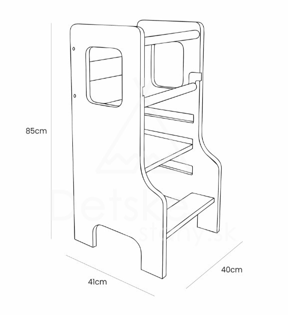 Učiaca veža MDF | Wooden MeowBaby® Kitchen Helper - Pink