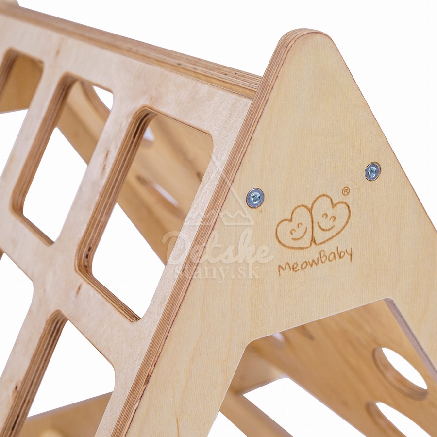 Montessori drevený lezecký trojuholník - prírodné drevo