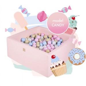 Štvorcový suchý bazénik EXCLUSIVE - model Candy s guličkami až 300 ks (90x90x40cm)