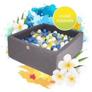 Štvorcový suchý bazénik EXCLUSIVE - model Summer s guličkami až 300 ks (90x90x40cm)