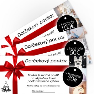 Darčekové poukážky na nákup v eshope