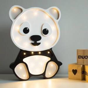 Detské drevené svetlo / stolná lampička - PANDA