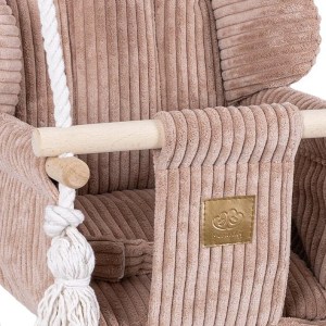 Detská hojdačka Bear Swing s pásom - Corduroy Estetic