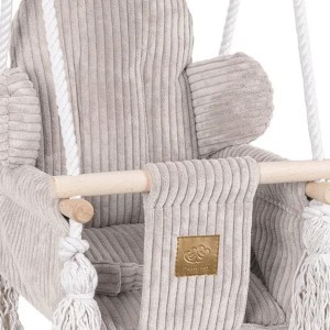 Detská hojdačka Bear Swing s pásom - Corduroy Estetic