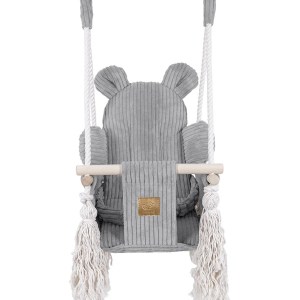Detská hojdačka Bear Swing s pásom - Corduroy Estetic