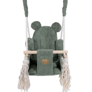 Detská hojdačka Bear Swing s pásom - Corduroy Estetic