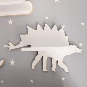 Drevená detská polička na stenu DINO - model Stegosaurus
