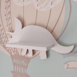 Drevená detská polička na stenu DINO - model Triceratops