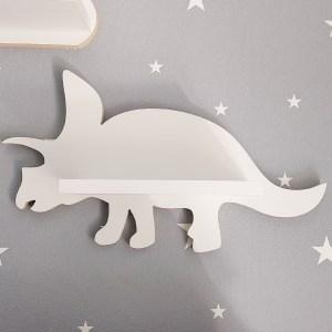 Drevená detská polička na stenu DINO - model Triceratops