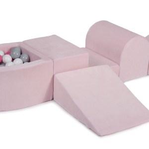 Penová hracia zostava s malým suchým bazénikom Set Light pink + sada 100 guličiek