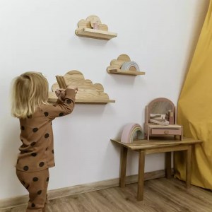 Drevené detské poličky SET 3 ks - prírodný MASÍV