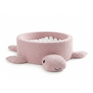 Detský suchý bazén Turtle EXCLUSIVE Boucle s guličkami 200 ks (ø 90cm) soft PINK