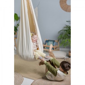 Závesná hojdačka látková do izby - hojdacia kvapka kukla