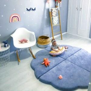 Detská podložka na hranie MeowBaby® 160x160cm obláčik