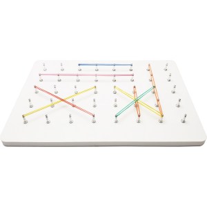 Geoboard - náučná hra / drevená doska s gumičkami 35 cm - GEOPLÁN