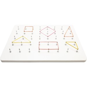 Geoboard - náučná hra / drevená doska s gumičkami 35 cm - GEOPLÁN