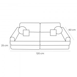 Variabilná pohovka / bunker - SOFA PLUS Corduroy Estetic - 120 cm