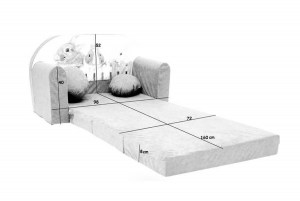 Rozkladacia detská pohovka s pufou a vankúšikom ZDARMA