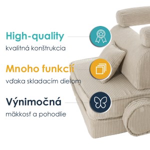 Veľký skladací penový bunker / detské ihrisko / pohovka - SOFA premium