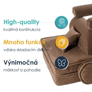 Veľký skladací penový bunker / detské ihrisko / pohovka - SOFA premium