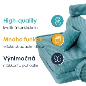 Veľký skladací penový bunker / detské ihrisko / pohovka - SOFA premium