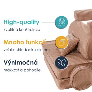 Veľký skladací penový bunker / detské ihrisko / pohovka - SOFA premium