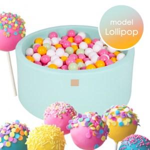 Detský suchý bazén EXCLUSIVE MeowBaby® model Lollipop s guličkami 250 ks (90x40cm)