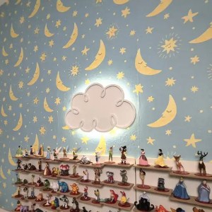 Detské LED svetielko do izby / lampička na stenu - obláčik 3D