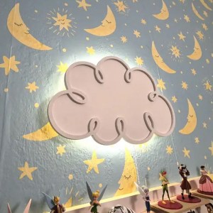 Detské LED svetielko do izby / lampička na stenu - obláčik 3D