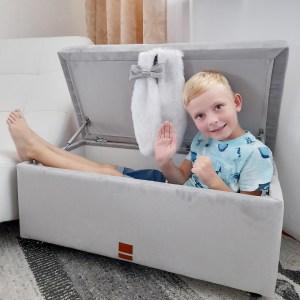 LUXURY detský úložný box / taburetka na sedenie s uškami