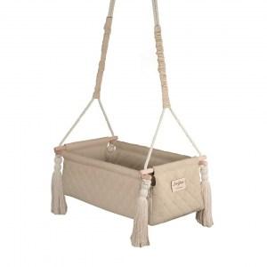 Závesná kolíska pre novorodencov na lanách NewBorn Swing - Beige