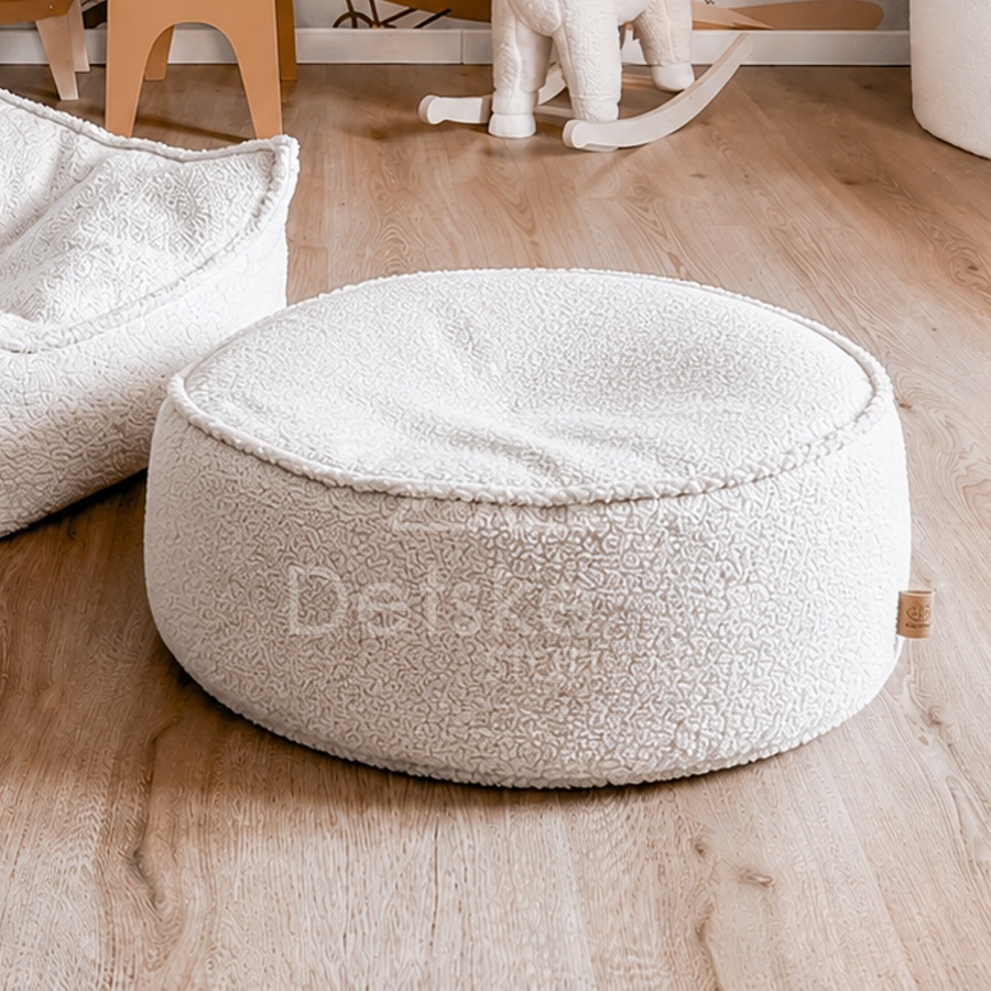 Puf na sedenie / sedák 65cm TEDDY Bearly - WHITE